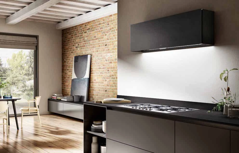 Bloom-S and Rules in Dekton® kitchen hoods born from the renewed collaboration between Cosentino and Elica.
