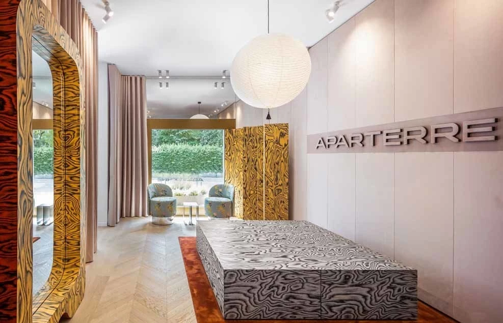 ALPI Sottsass wood paneling for the new Aparterre Store in Bucharest