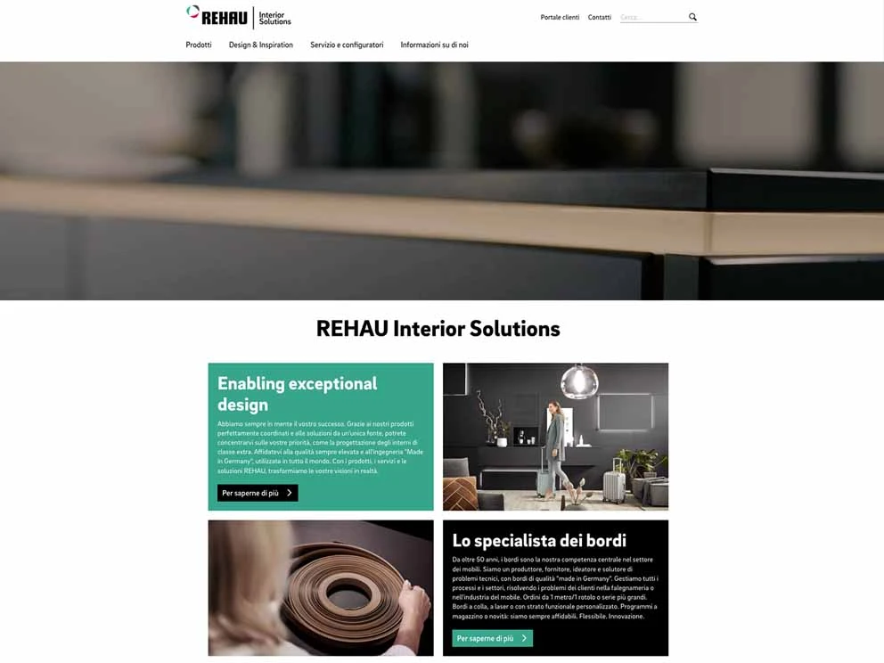 REHAU Interior Solutions: new website, digital benchmark for furniture manufacturers